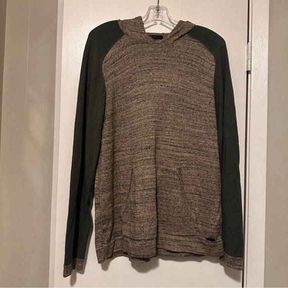 John Varvatos wool hooded sweater two tone brown size L - Picture 2 of 8